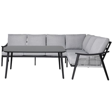 AVH-Collectie Showroommodel Capetown dining hoek loungeset 4 delig antraciet