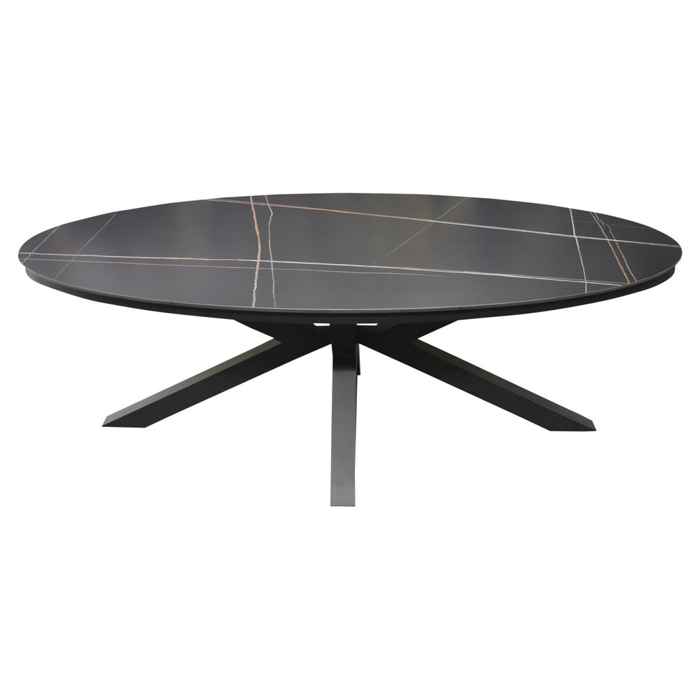 AVH-Collectie Showroommodel Talitha dining tuintafel 220x114xH75 cm ovaal antraciet sintered stone blad