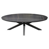 AVH-Collectie Showroommodel Talitha dining tuintafel 220x114xH75 cm ovaal antraciet sintered stone blad