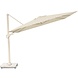 Platinum Nexus T2 premium zweefparasol 300x300 cm sand stone mast Champagne met zandkleur parasolvoet 90kg en hoes