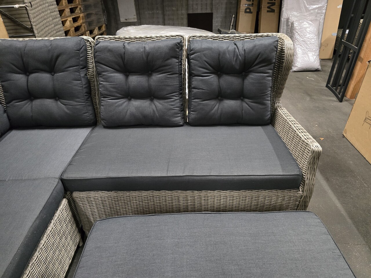 AVH-Collectie Showroommodel Ibiza dining hoek loungeset 4 delig verstelbaar grijs