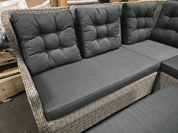 AVH-Collectie Showroommodel Ibiza dining hoek loungeset 4 delig verstelbaar grijs