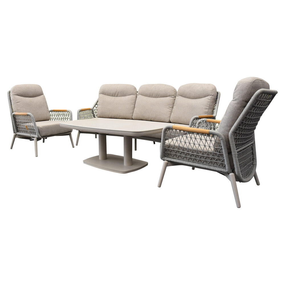 AVH-Collectie Monza stoel bank dining loungeset 4 delig verstelbaar latte rope AVH-Collectie Monza stoel bank dining loungeset 4 delig verstelbaar latte rope