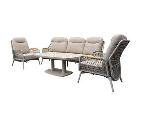 AVH-Collectie Monza stoel bank dining loungeset 4 delig verstelbaar latte rope AVH-Collectie Monza stoel bank dining loungeset 4 delig verstelbaar latte rope