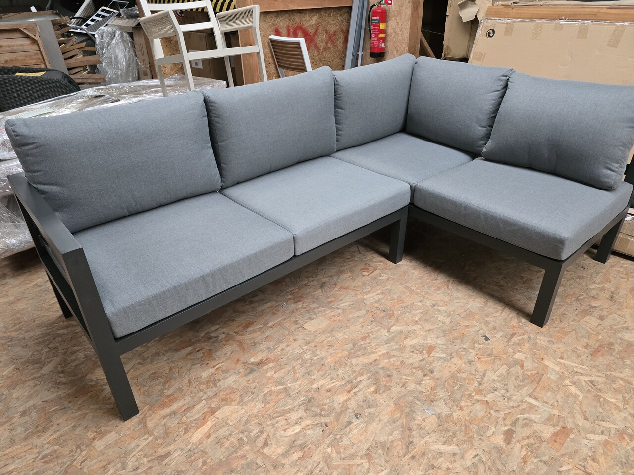 AVH-Collectie Showroommodel Fabri chaise longue loungeset 2 delig aluminium antraciet