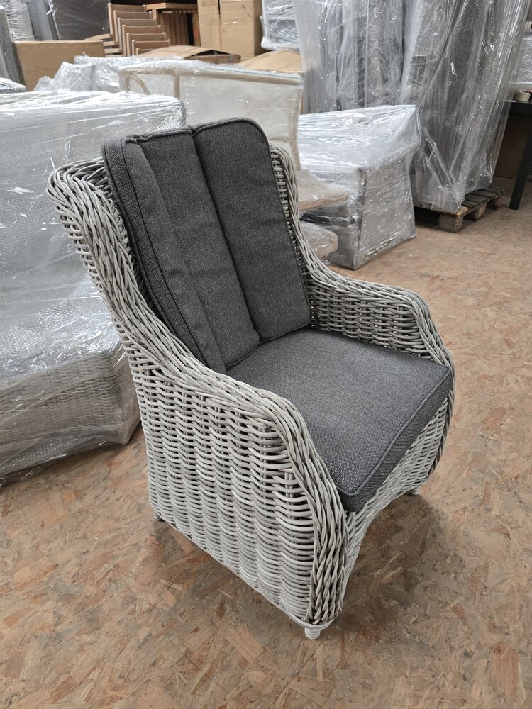 AVH-Collectie Showroommodel 1 x Darwin robuust dining tuinstoel 8 mm licht grijs