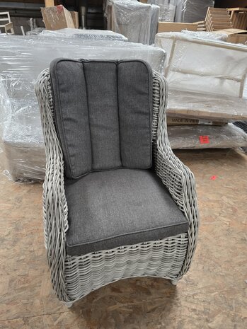 AVH-Collectie Showroommodel 1 x Darwin robuust dining tuinstoel 8 mm licht grijs