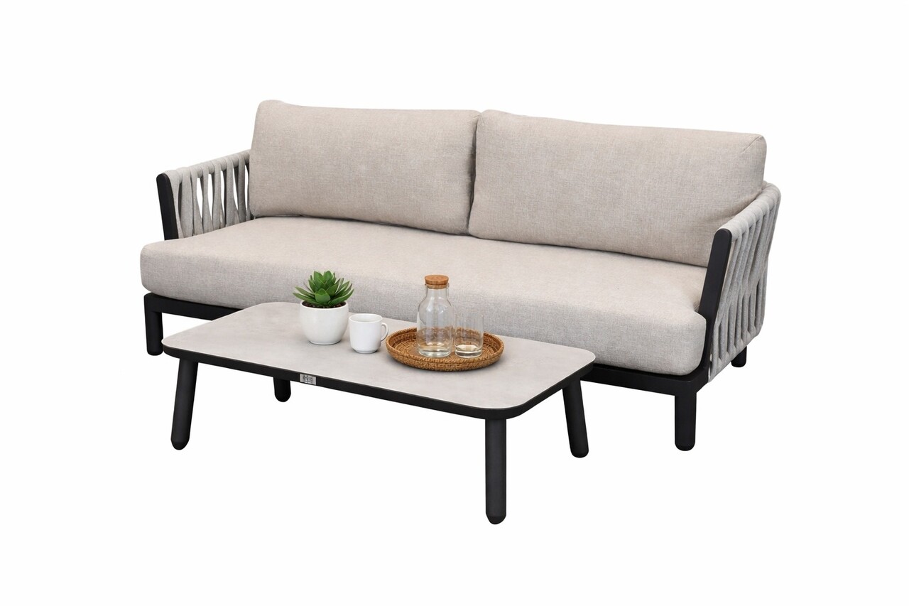 AVH-Collectie Showroommodel Palermo loungeset 2 delig antraciet rope