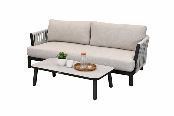 AVH-Collectie Showroommodel Palermo loungeset 2 delig antraciet rope