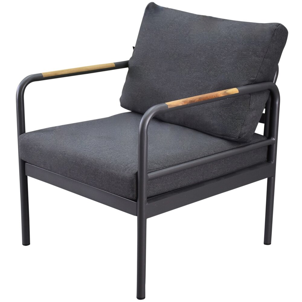 AVH-Collectie Showroommodel Florina stoel bank loungeset 5 delig aluminum teak antraciet AVH-Collectie Showroommodel Florina stoel bank loungeset 5 delig aluminum teak antraciet