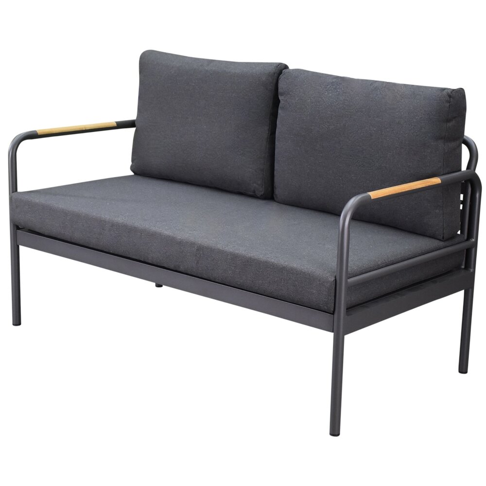 AVH-Collectie Showroommodel Florina stoel bank loungeset 5 delig aluminum teak antraciet AVH-Collectie Showroommodel Florina stoel bank loungeset 5 delig aluminum teak antraciet