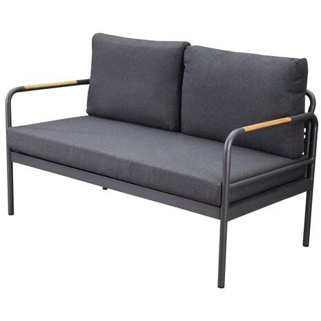 AVH-Collectie Showroommodel Florina stoel bank loungeset 5 delig aluminum teak antraciet AVH-Collectie Showroommodel Florina stoel bank loungeset 5 delig aluminum teak antraciet