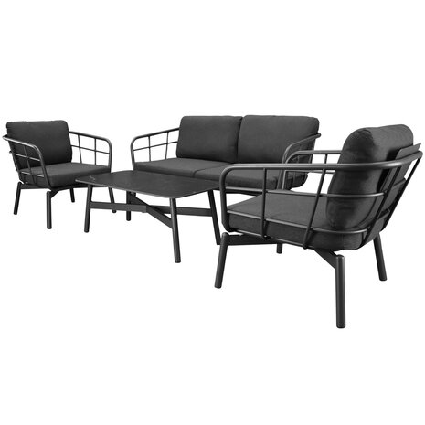AVH-Collectie Showroommodel Larisa stoel bank loungeset 4 delig aluminium antraciet AVH-Collectie Showroommodel Larisa stoel bank loungeset 4 delig aluminium antraciet