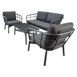 AVH-Collectie Showroommodel Larisa stoel bank loungeset 4 delig aluminium antraciet AVH-Collectie Showroommodel Larisa stoel bank loungeset 4 delig aluminium antraciet