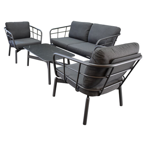 AVH-Collectie Showroommodel Larisa stoel bank loungeset 4 delig aluminium antraciet AVH-Collectie Showroommodel Larisa stoel bank loungeset 4 delig aluminium antraciet