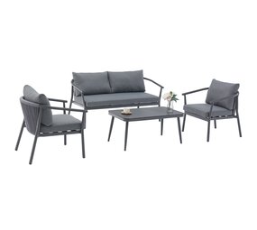 AVH-Collectie Showroommodel Malta stoel bank loungeset 4 delig aluminium rope AVH-Collectie Showroommodel Malta stoel bank loungeset 4 delig aluminium rope