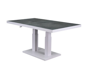 AVH-Collectie Showroommodel Pacific lounge-diningtafel 140x85xH49-72 cm in hoogte verstelbaar aluminium wit