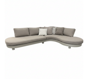 AVH-Collectie Costa Azzura organische hoek loungeset 2 delig aluminium latte zand