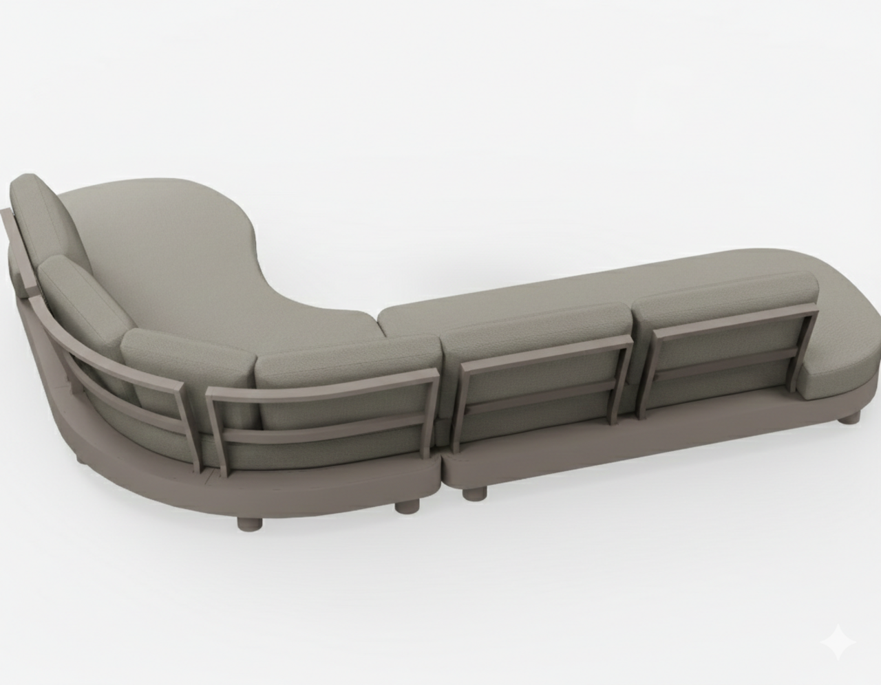 AVH-Collectie Costa Azzura organische hoek loungeset 2 delig aluminium latte zand