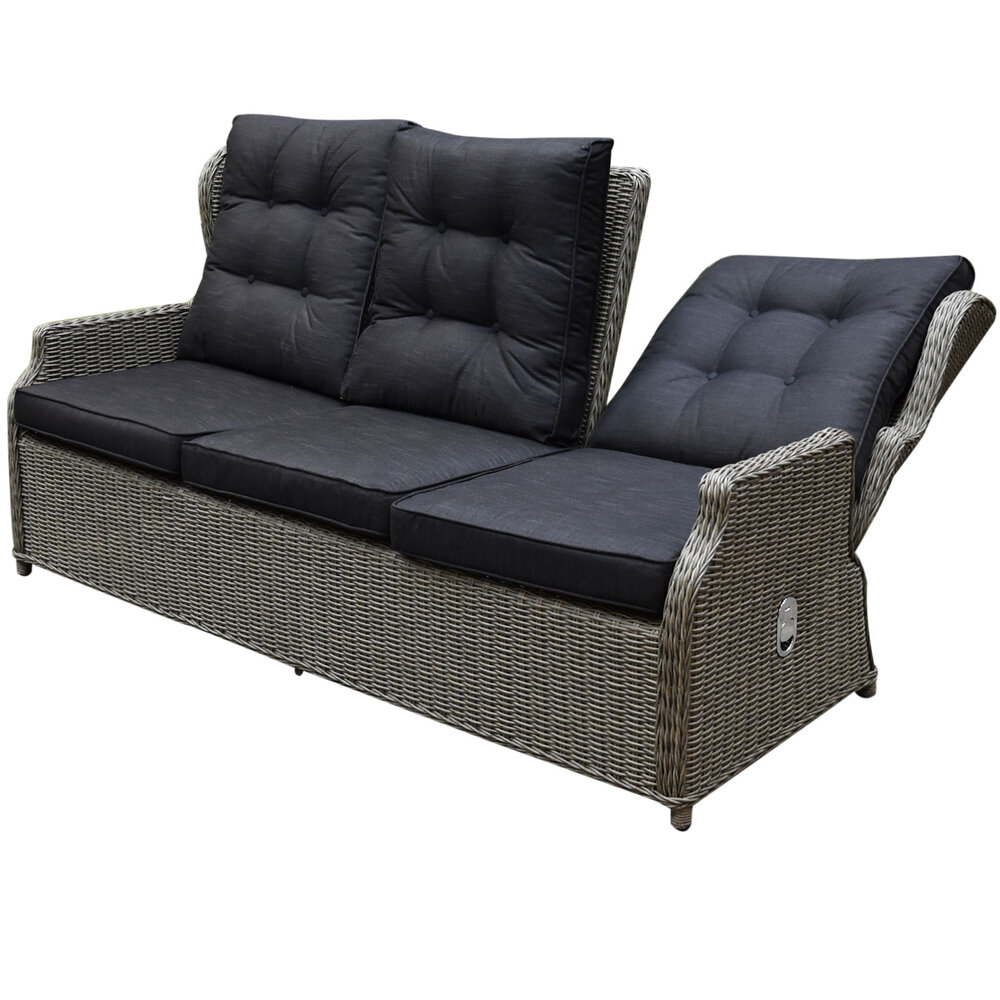 AVH-Collectie Showroommodel Ibiza XL stoel-bank loungeset 6-delig verstelbaar grijs