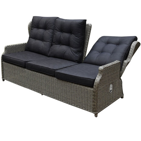 AVH-Collectie Showroommodel Ibiza XL stoel-bank loungeset 6-delig verstelbaar grijs