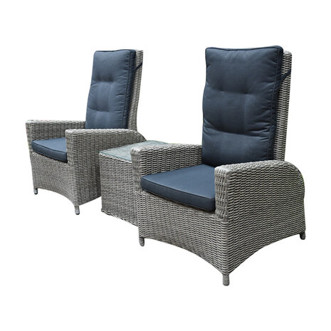 AVH-Collectie Showroommodel Menorca lounge balkonset verstelbaar 5-delig grijs