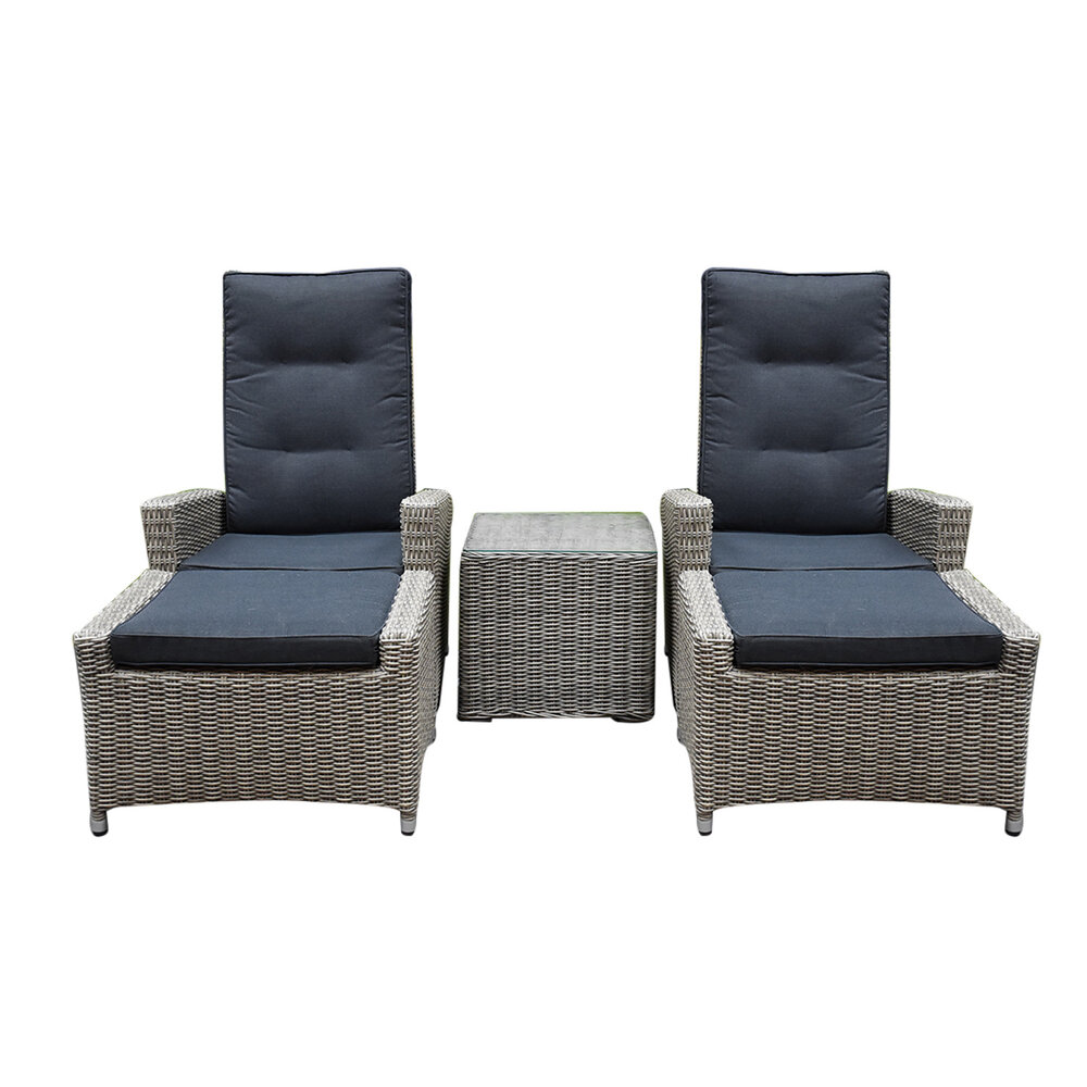 AVH-Collectie Showroommodel Menorca lounge balkonset verstelbaar 5-delig grijs