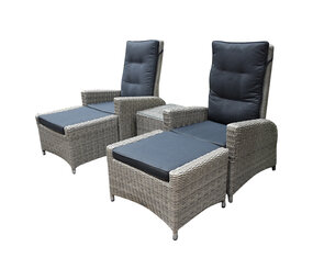 AVH-Collectie Showroommodel Menorca lounge balkonset verstelbaar 5-delig grijs