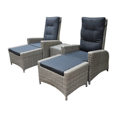 AVH-Collectie Showroommodel Menorca lounge balkonset verstelbaar 5-delig grijs