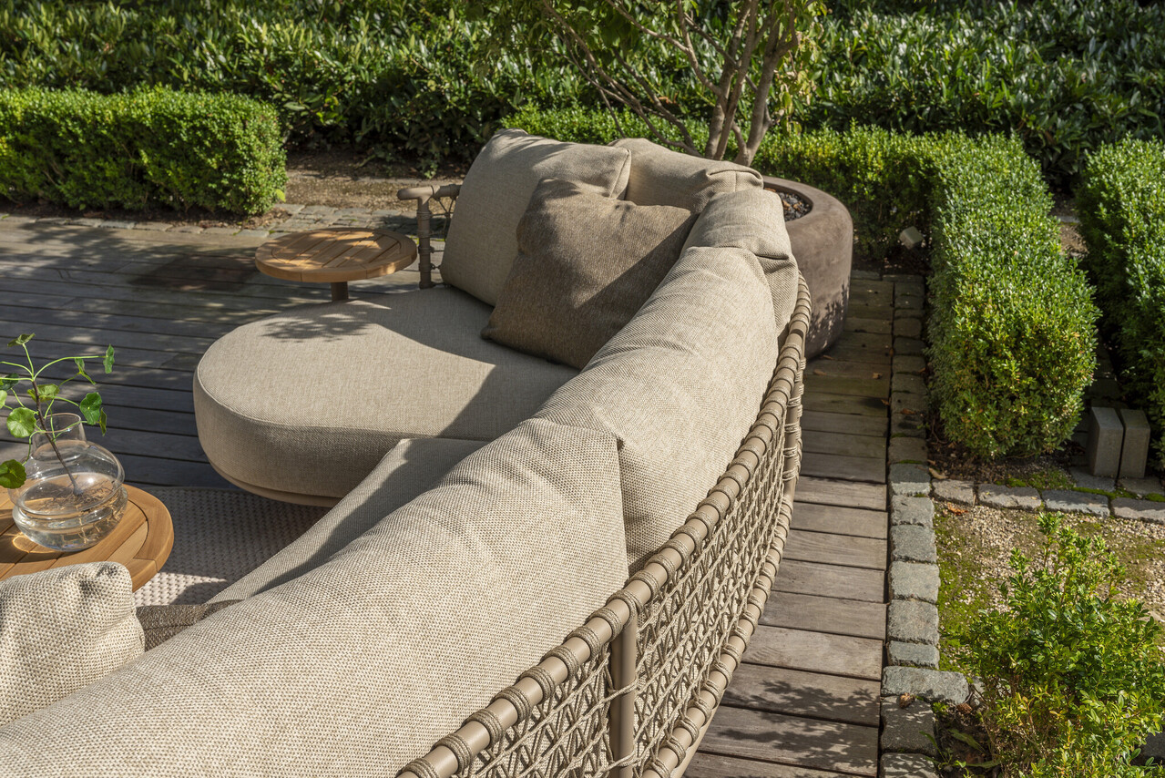 4 Seasons Outdoor Showroommodel Sardinia chaise longue loungeset 2 delig aluminum latte 4 Seasons Outdoor