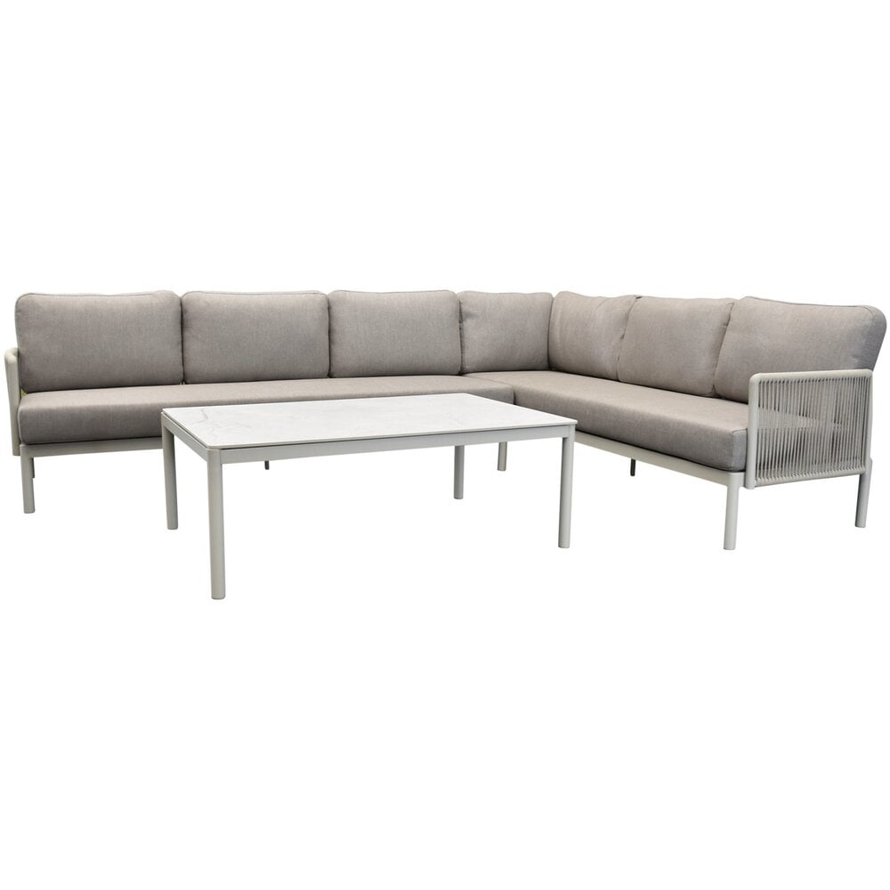 AVH-Collectie Joshua hoek loungeset 3 delig aluminium latte