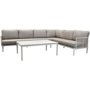 AVH-Collectie Joshua hoek loungeset 3 delig aluminium latte