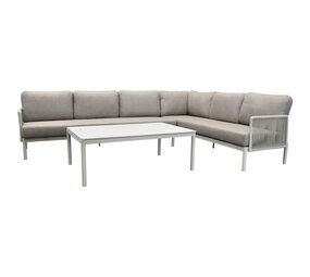 AVH-Collectie Joshua hoek loungeset 3 delig aluminium latte AVH-Collectie Joshua hoek loungeset 3 delig aluminium latte