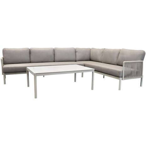 AVH-Collectie Joshua hoek loungeset 3 delig aluminium latte