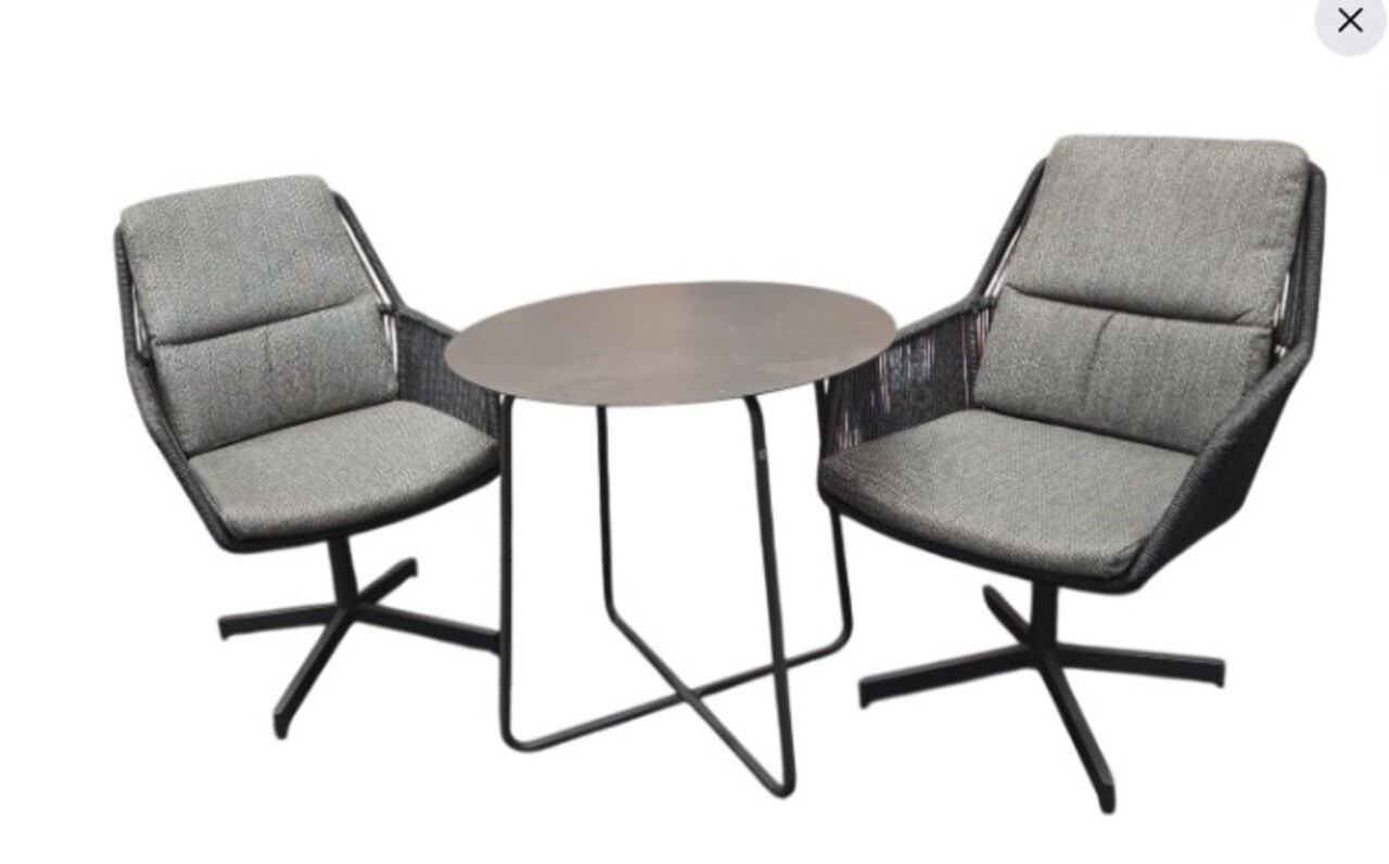 4 Seasons Outdoor Showroommodel Primavera Dali bistro balkonset 73xH72 cm rond antraciet 4-Seasons Outdoor 3-delig