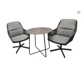 4 Seasons Outdoor Showroommodel Primavera Dali bistro balkonset 73xH72 cm rond antraciet 4-Seasons Outdoor 3-delig