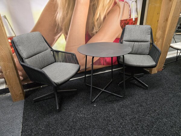 4 Seasons Outdoor Showroommodel Primavera Dali bistro balkonset 73xH72 cm rond antraciet 4-Seasons Outdoor 3-delig