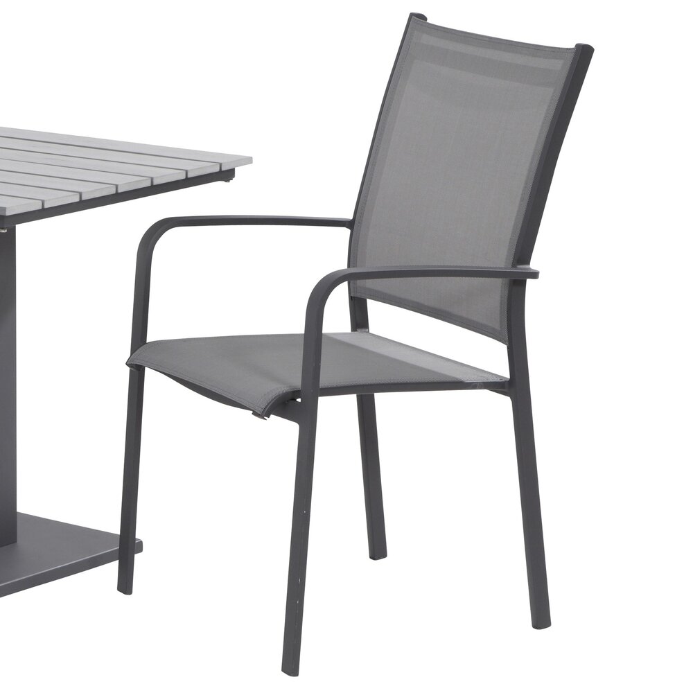 4 Seasons Outdoor Showroommodel Tosca dining tuinstoel hoge rug matt carbon  stapelbaar