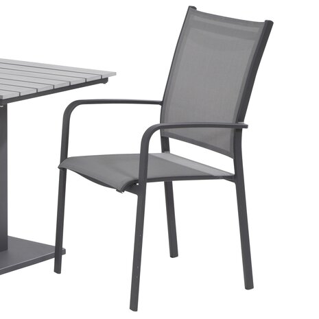 4 Seasons Outdoor Showroommodel Tosca dining tuinstoel hoge rug matt carbon  stapelbaar