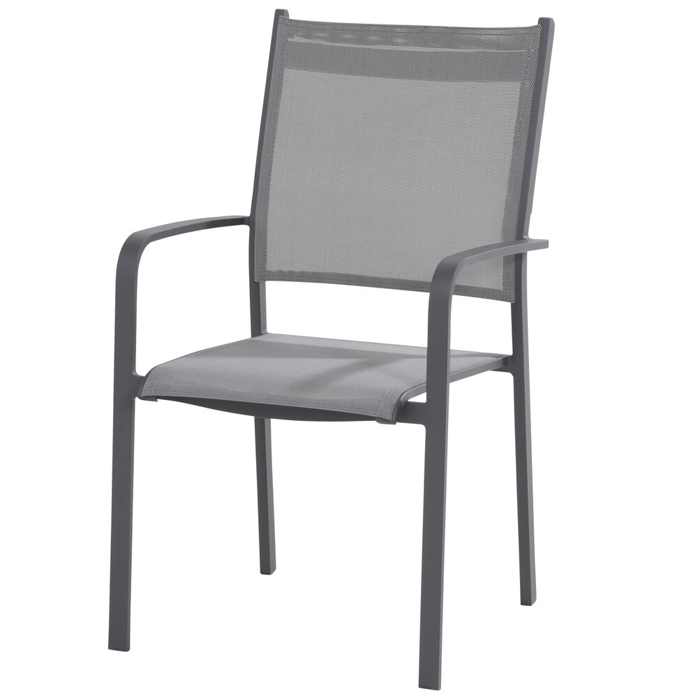 4 Seasons Outdoor Showroommodel Tosca dining tuinstoel hoge rug matt carbon  stapelbaar