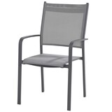 4 Seasons Outdoor Showroommodel Tosca dining tuinstoel hoge rug matt carbon  stapelbaar