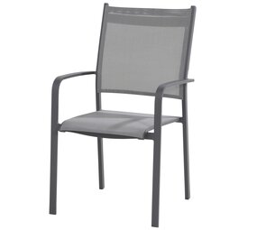 4 Seasons Outdoor Showroommodel Tosca dining tuinstoel hoge rug matt carbon  stapelbaar