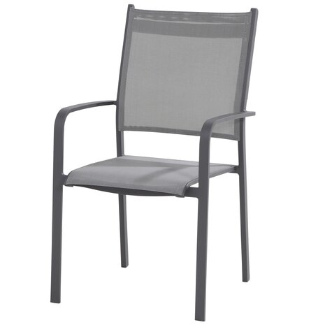 4 Seasons Outdoor Showroommodel Tosca dining tuinstoel hoge rug matt carbon  stapelbaar