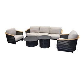 AVH-Collectie Showroommodel Lattice stoel bank loungeset 5 delig aluminium antraciet AVH-Collectie Showroommodel Lattice stoel bank loungeset 5 delig aluminium antraciet