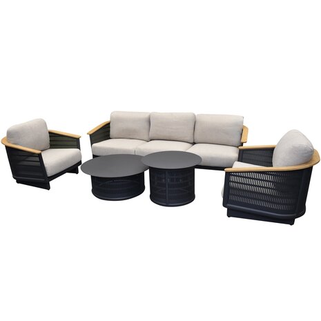 AVH-Collectie Showroommodel Lattice stoel bank loungeset 5 delig aluminium antraciet AVH-Collectie Showroommodel Lattice stoel bank loungeset 5 delig aluminium antraciet
