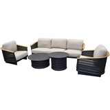 AVH-Collectie Showroommodel Lattice stoel bank loungeset 5 delig aluminium antraciet
