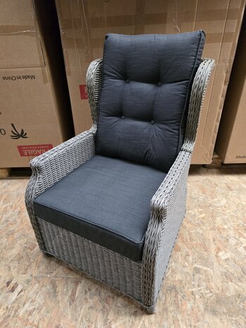 AVH-Collectie Showroommodel Toscane XL lounge tuinstoel verstelbaar grijs
