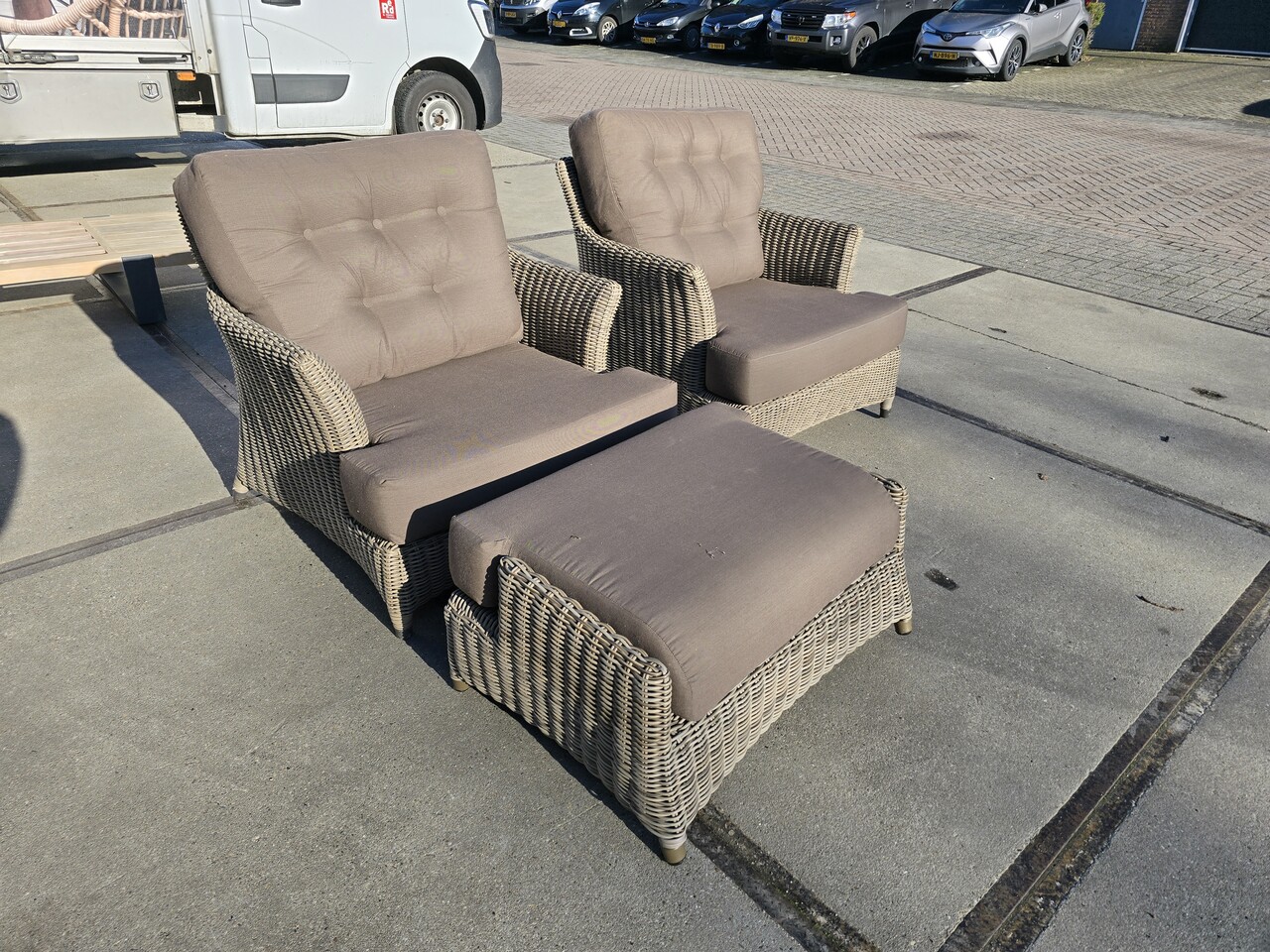 AVH-Collectie Showroommodel Julie Valentine lounge balkonset 3-delig pure