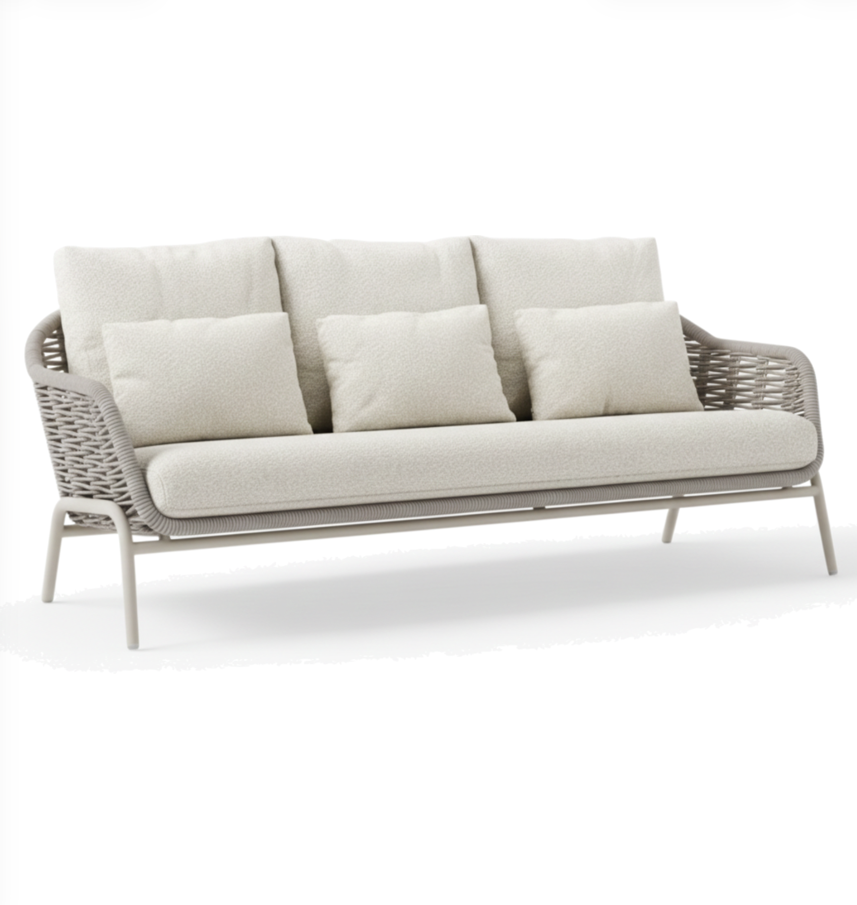 SUNS Casto lounge 3 zitsbank rope camel sand beachy boucle 