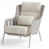 Sunsit Casto high back loungestoel rope camel sand beachy boucle SUNS Sunsit Casto high back loungestoel rope camel sand beachy boucle SUNS